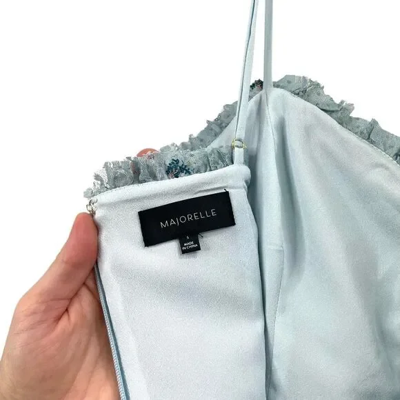 MAJORELLE Aisling lace tiered‎ Gown dress in Baby Blue Size S